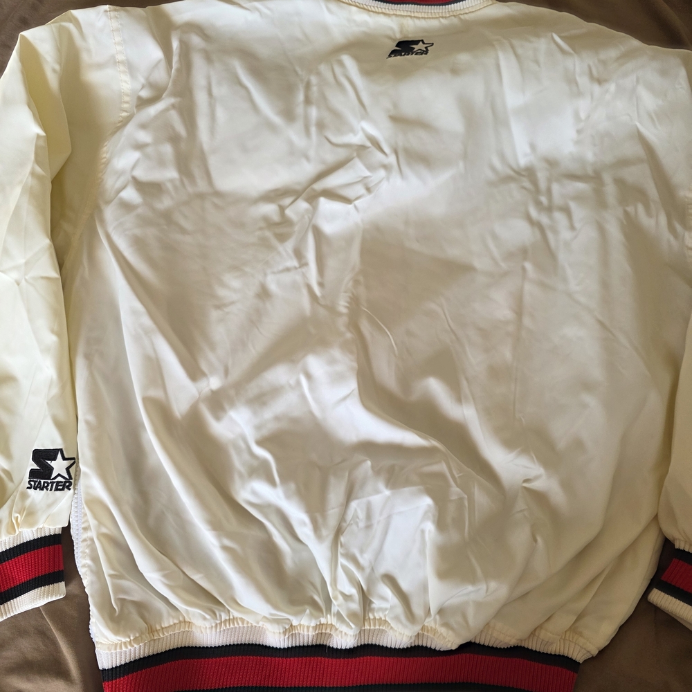 Vintage Chicago Bulls Starter Pullover Jacket – Jordan Era Size M 1990s - Picture 7 of 9